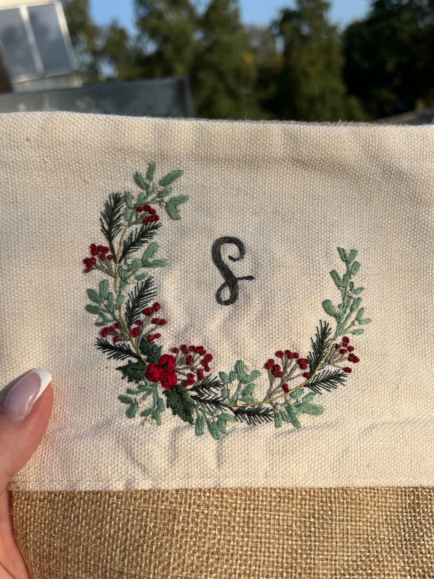 Stickvorlage, Weihnachtliche Monogramme, Stickanleitung