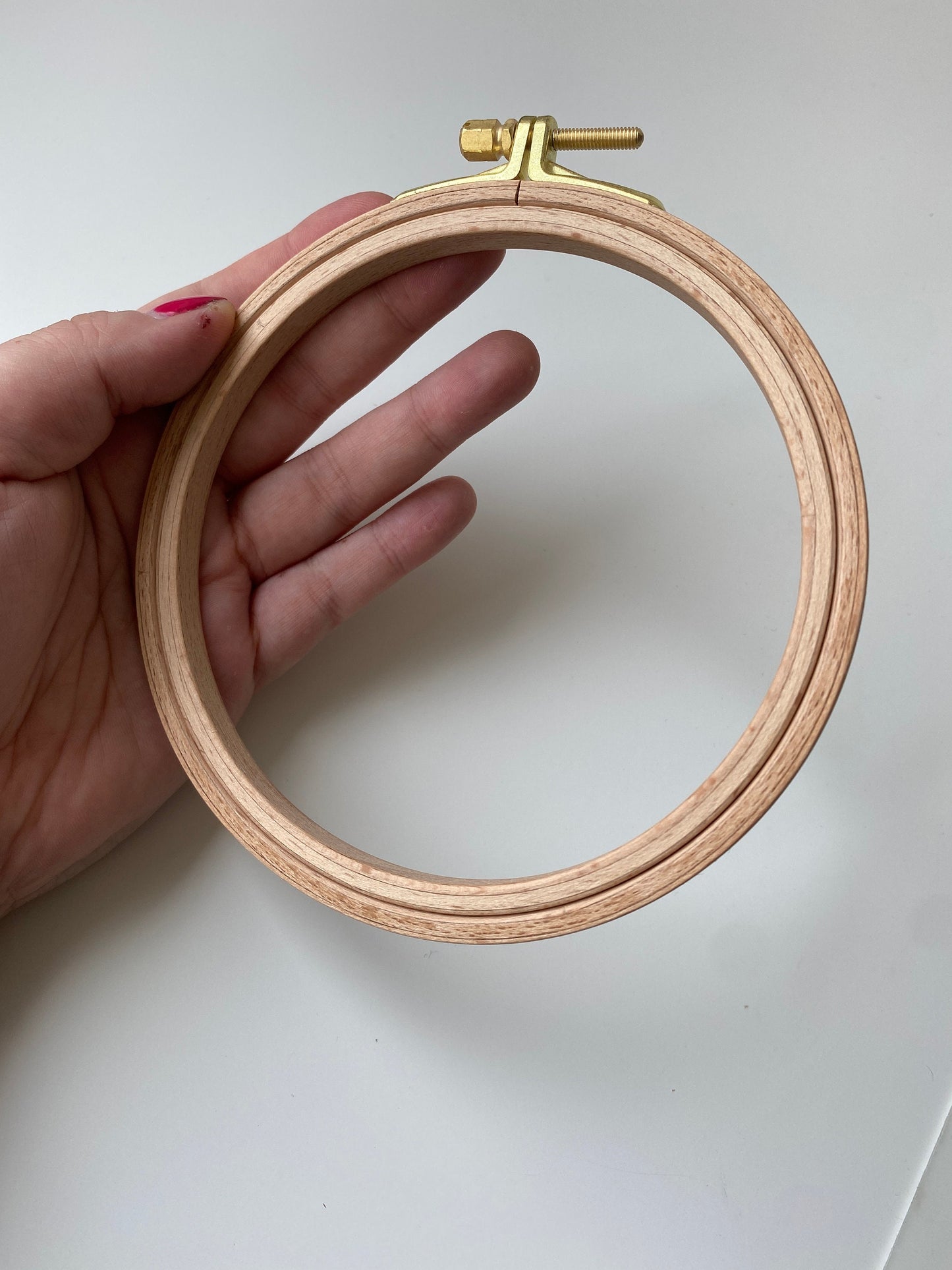 Stickring 13 cm, Stickrahmen, Stickrahmen mit Schraube, Buchenholz Ring