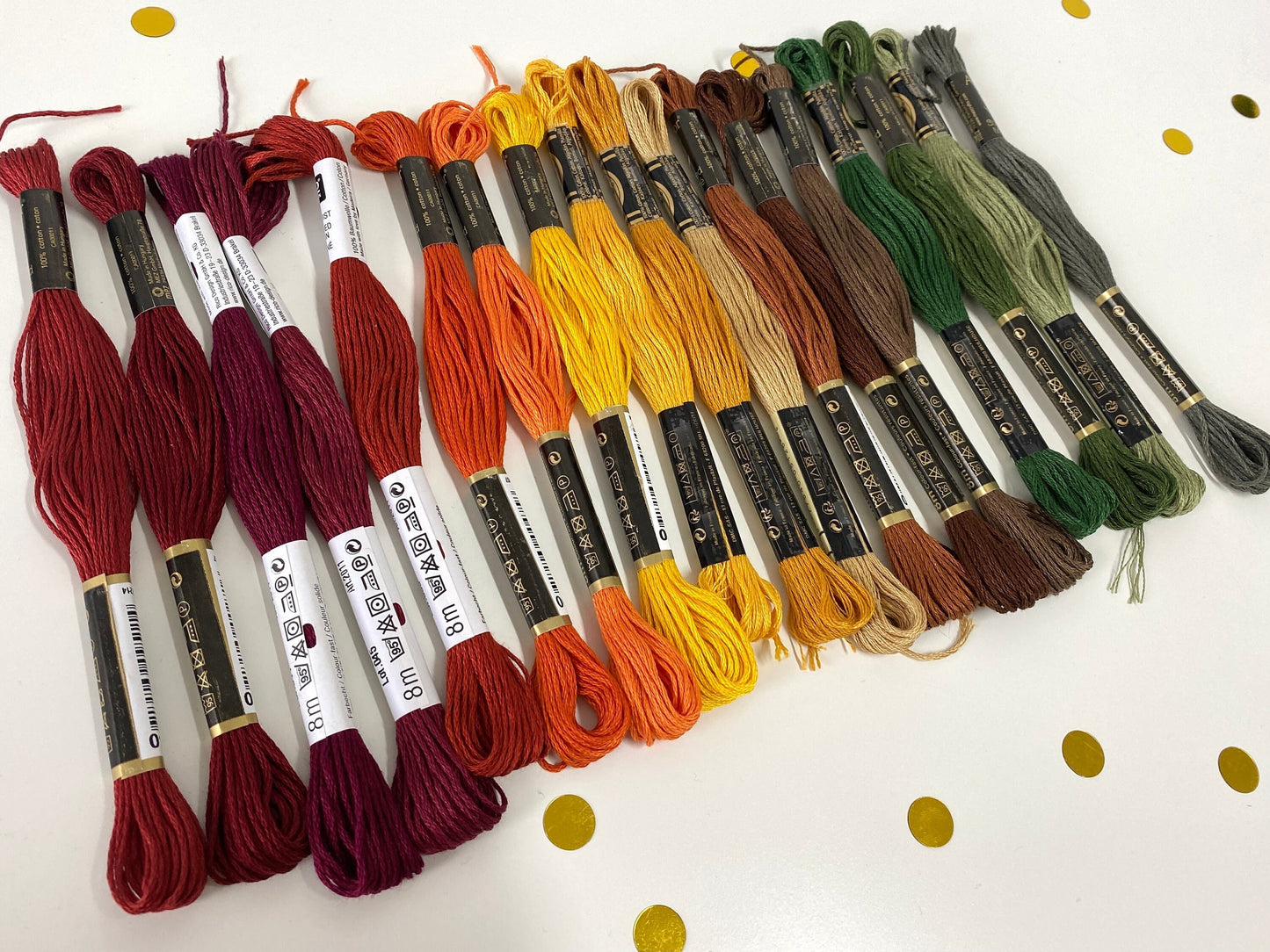 Stickgarn Garnpalette "Herbst", Sticktwist, Garn zum Sticken, Stickgarnset
