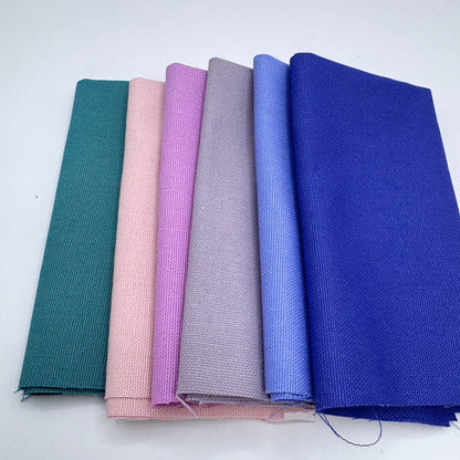 Stoff zum Sticken, Stoffpaket "Türkis/Rosa/Flieder"