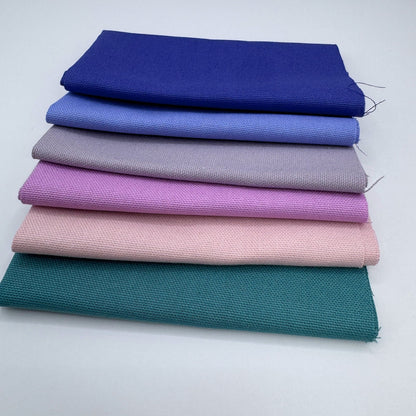 Stoff zum Sticken, Stoffpaket "Türkis/Rosa/Flieder"