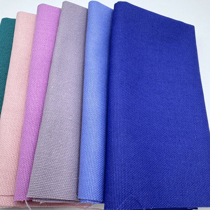 Stoff zum Sticken, Stoffpaket "Türkis/Rosa/Flieder"