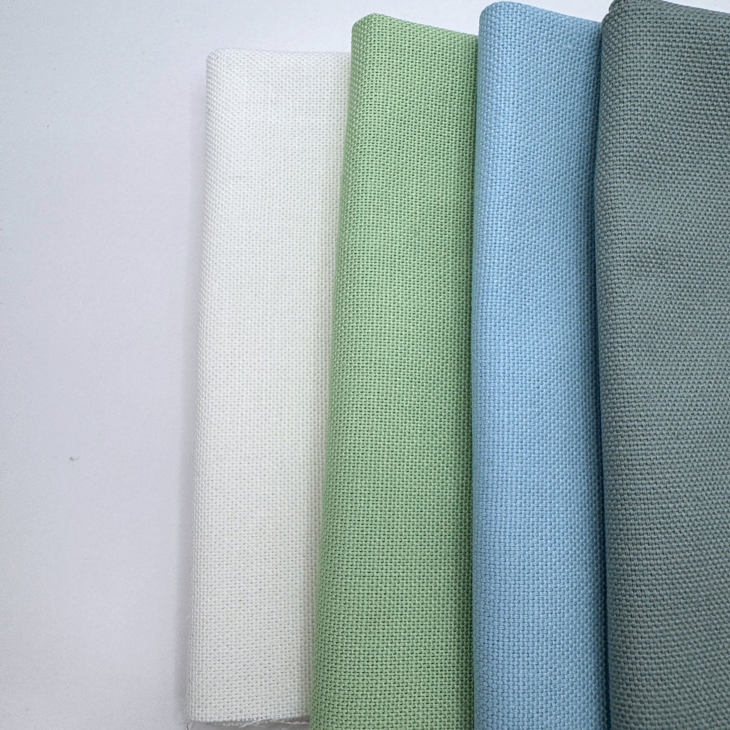 Stoff zum Sticken, Stoffpaket "Mint/Eukalyptus/Blau"