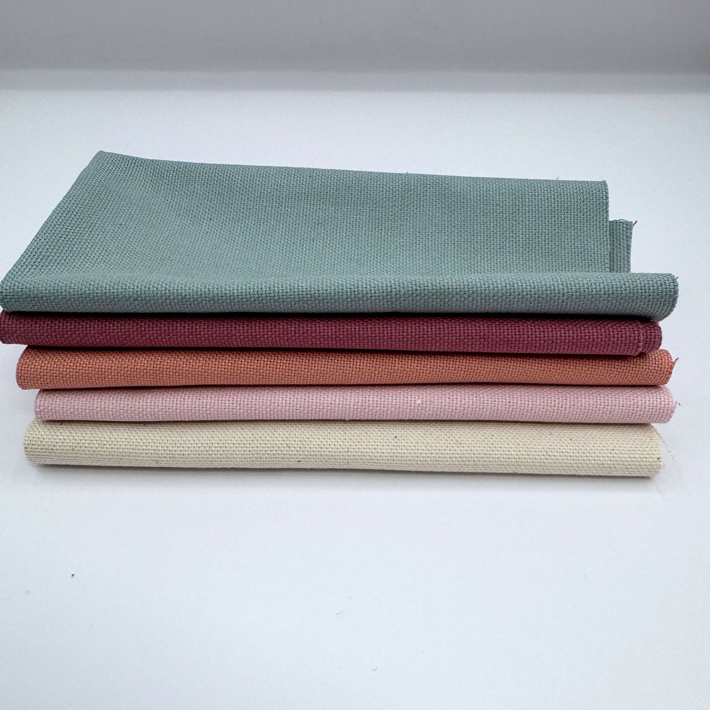 Stoff zum Sticken, Stoffpaket "Natur/Rosa/Rosenholz"