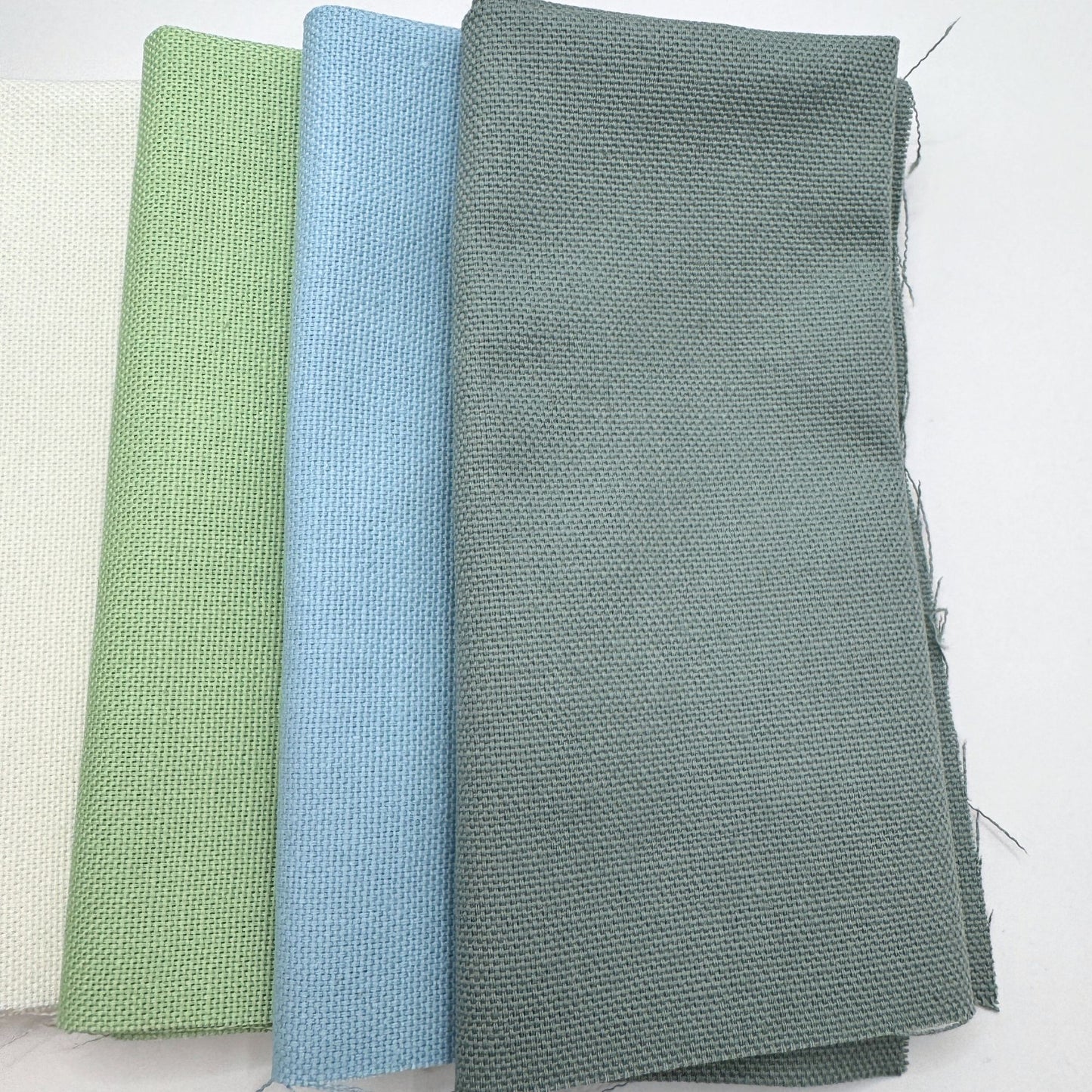 Stoff zum Sticken, Stoffpaket "Mint/Eukalyptus/Blau"