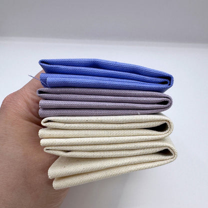 Stoff zum Sticken, Stoffpaket "Natur/Pastellflieder/Lavendel"