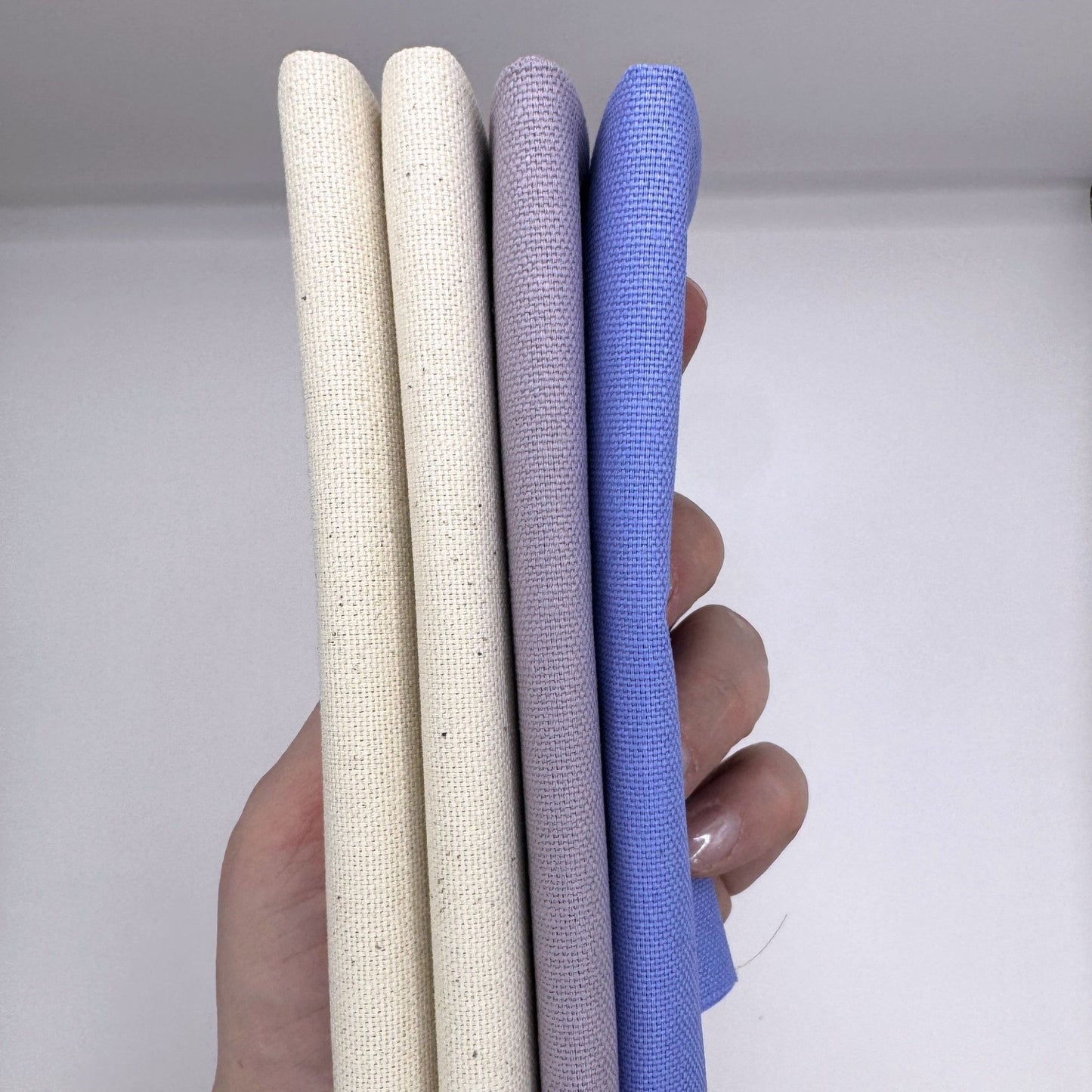Stoff zum Sticken, Stoffpaket "Natur/Pastellflieder/Lavendel"