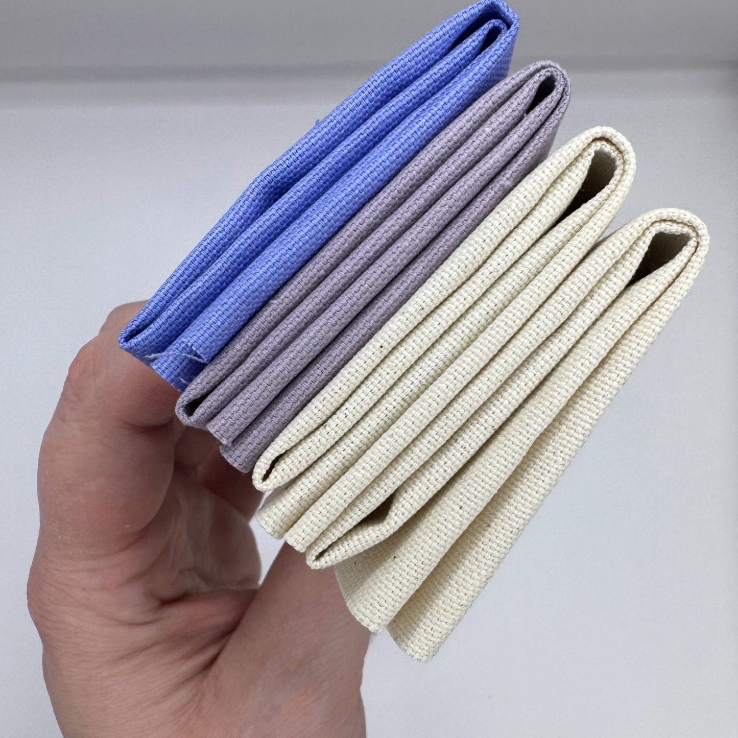 Stoff zum Sticken, Stoffpaket "Natur/Pastellflieder/Lavendel"