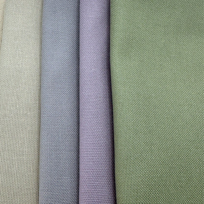 Stoff zum Sticken, Stoffpaket "Natur/Graugrün/Flieder"