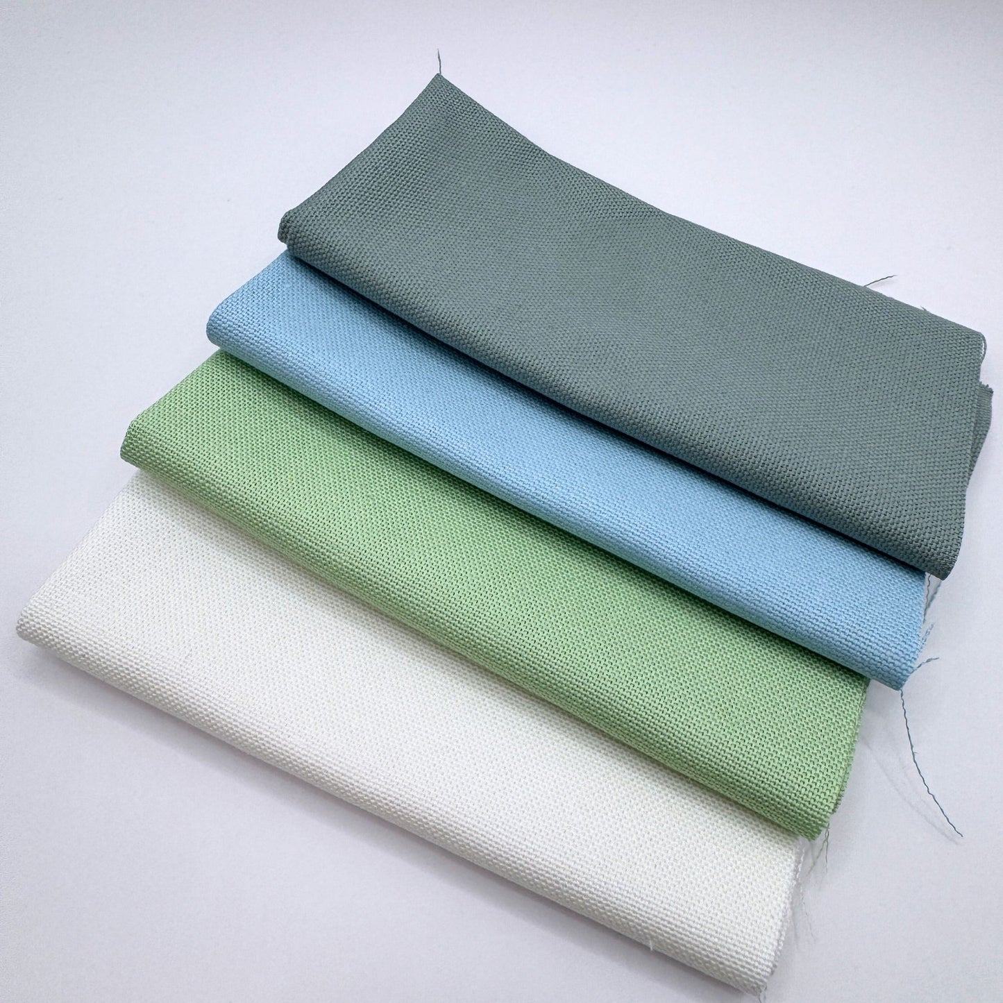 Stoff zum Sticken, Stoffpaket "Mint/Eukalyptus/Blau"