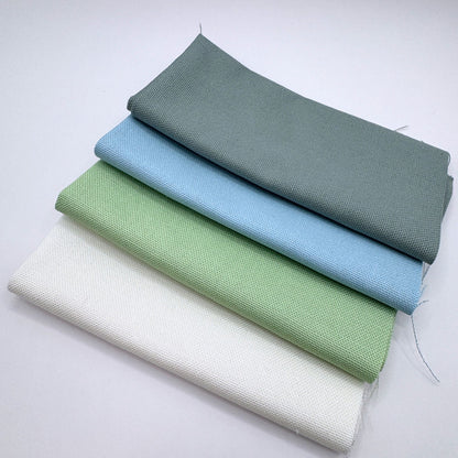 Stoff zum Sticken, Stoffpaket "Mint/Eukalyptus/Blau"