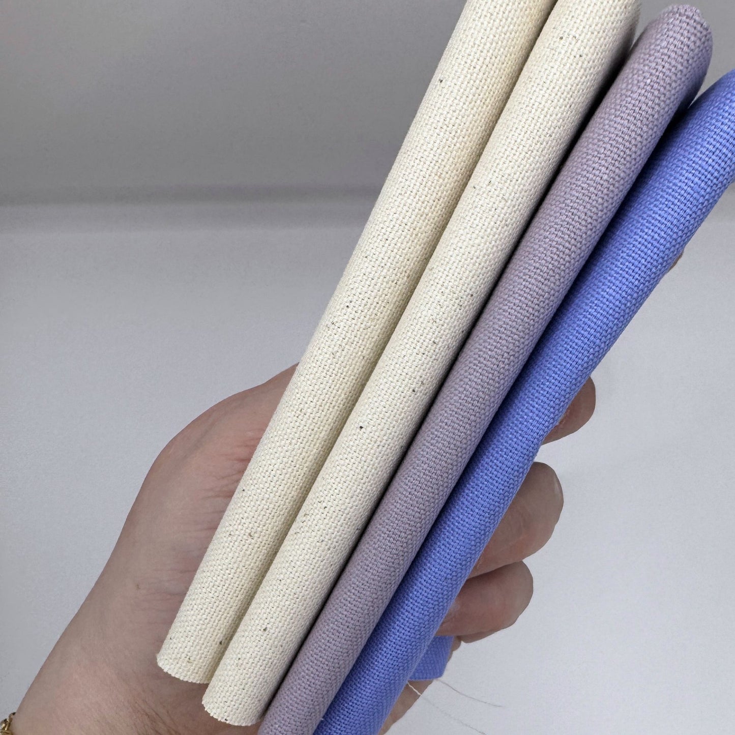 Stoff zum Sticken, Stoffpaket "Natur/Pastellflieder/Lavendel"
