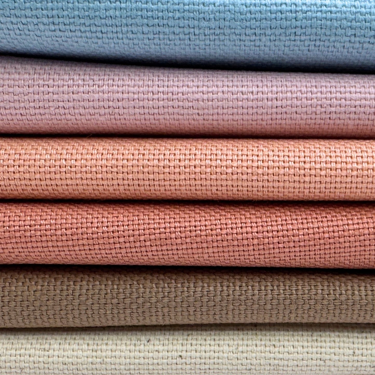 Stoff zum Sticken, Stoffpaket "Hellblau/Pfirsich/Taupe"