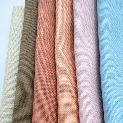 Stoff zum Sticken, Stoffpaket "Hellblau/Pfirsich/Taupe"