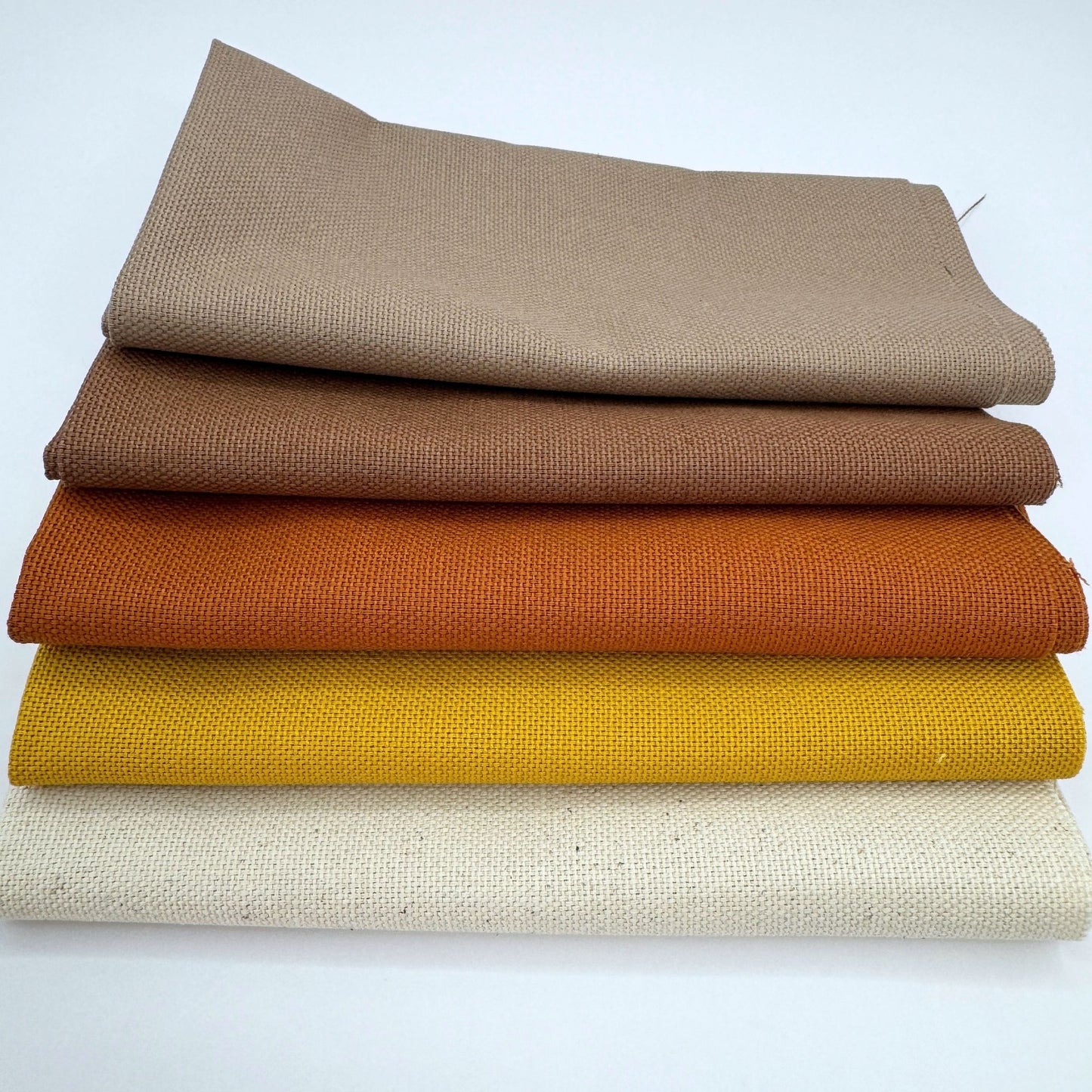 Stoff zum Sticken, Stoffpaket "Natur/Kürbis/Taupe"