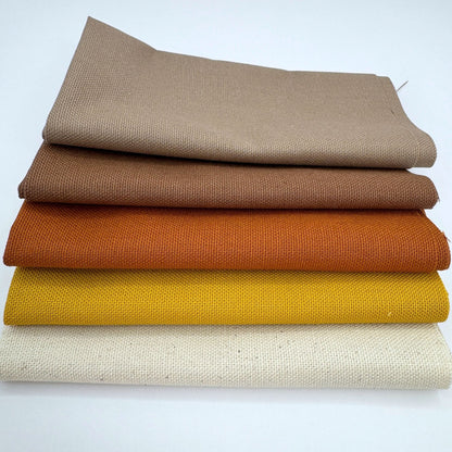 Stoff zum Sticken, Stoffpaket "Natur/Kürbis/Taupe"