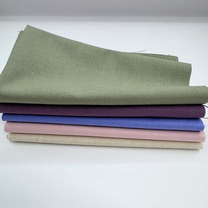 Stoff zum Sticken, Stoffpaket "Grüngrau/Lavendel/Rosa"