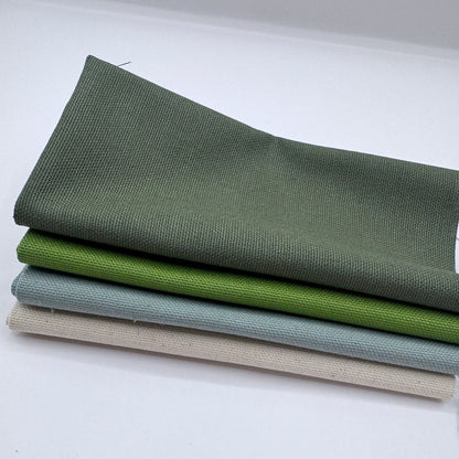 Stoff zum Sticken, Stoffpaket "Moosgrün/Wiesengrün/Eukalyptus
