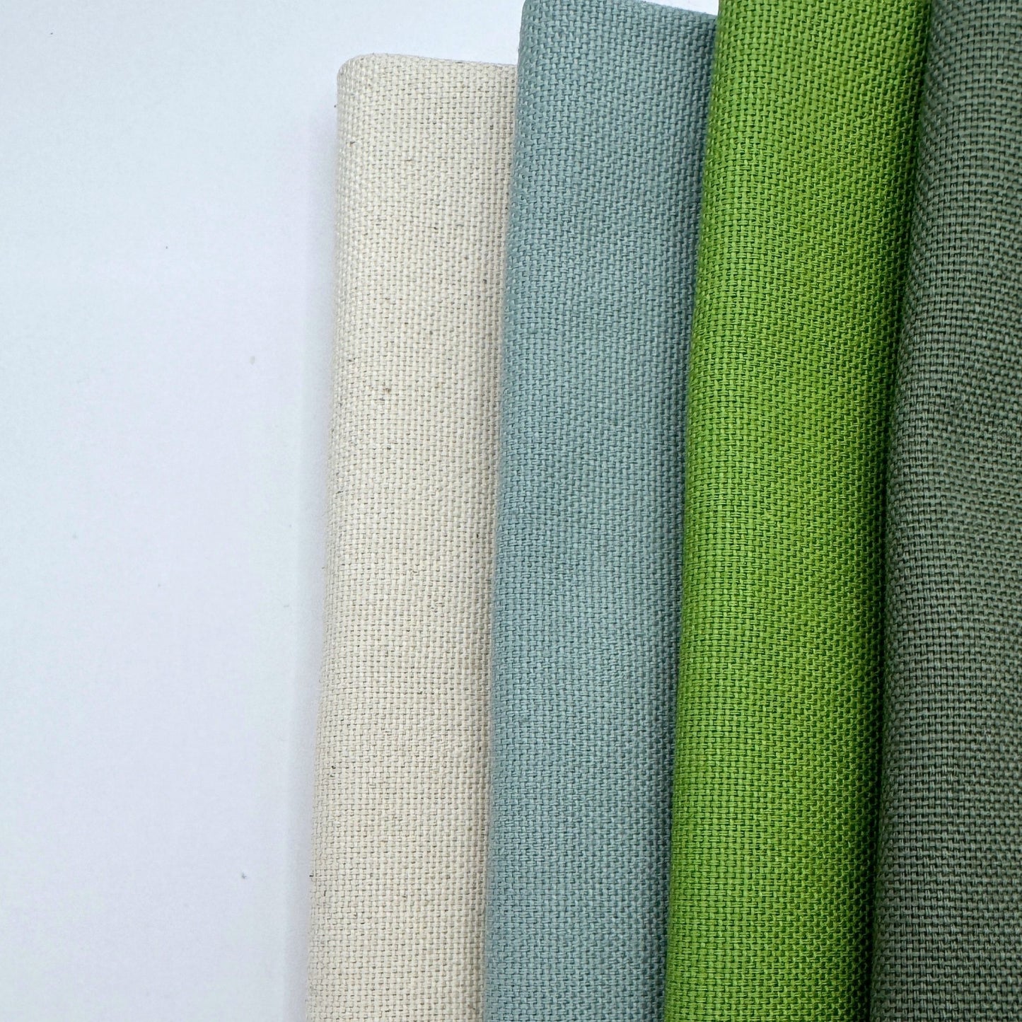 Stoff zum Sticken, Stoffpaket "Moosgrün/Wiesengrün/Eukalyptus