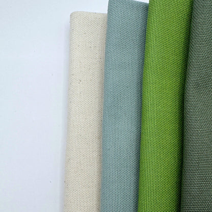 Stoff zum Sticken, Stoffpaket "Moosgrün/Wiesengrün/Eukalyptus