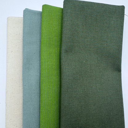 Stoff zum Sticken, Stoffpaket "Moosgrün/Wiesengrün/Eukalyptus