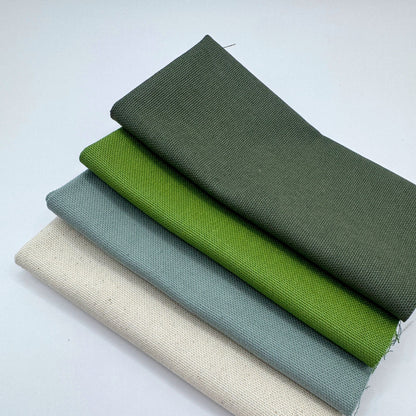 Stoff zum Sticken, Stoffpaket "Moosgrün/Wiesengrün/Eukalyptus