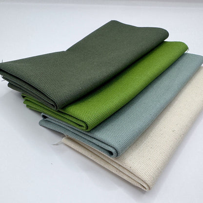 Stoff zum Sticken, Stoffpaket "Moosgrün/Wiesengrün/Eukalyptus