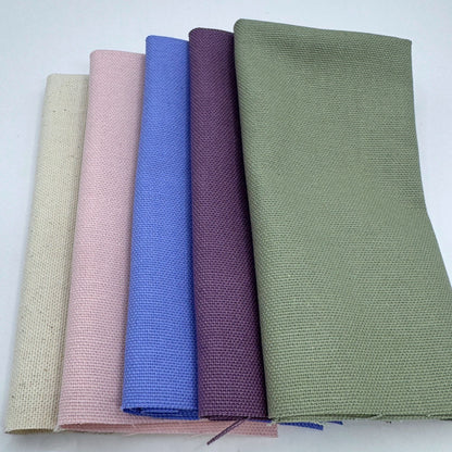Stoff zum Sticken, Stoffpaket "Grüngrau/Lavendel/Rosa"