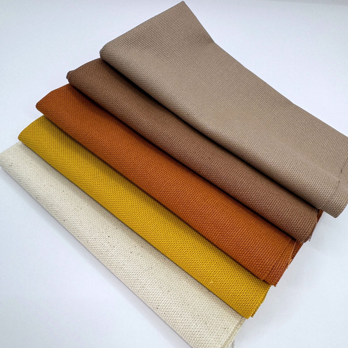 Stoff zum Sticken, Stoffpaket "Natur/Kürbis/Taupe"