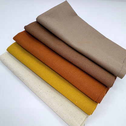 Stoff zum Sticken, Stoffpaket "Natur/Kürbis/Taupe"