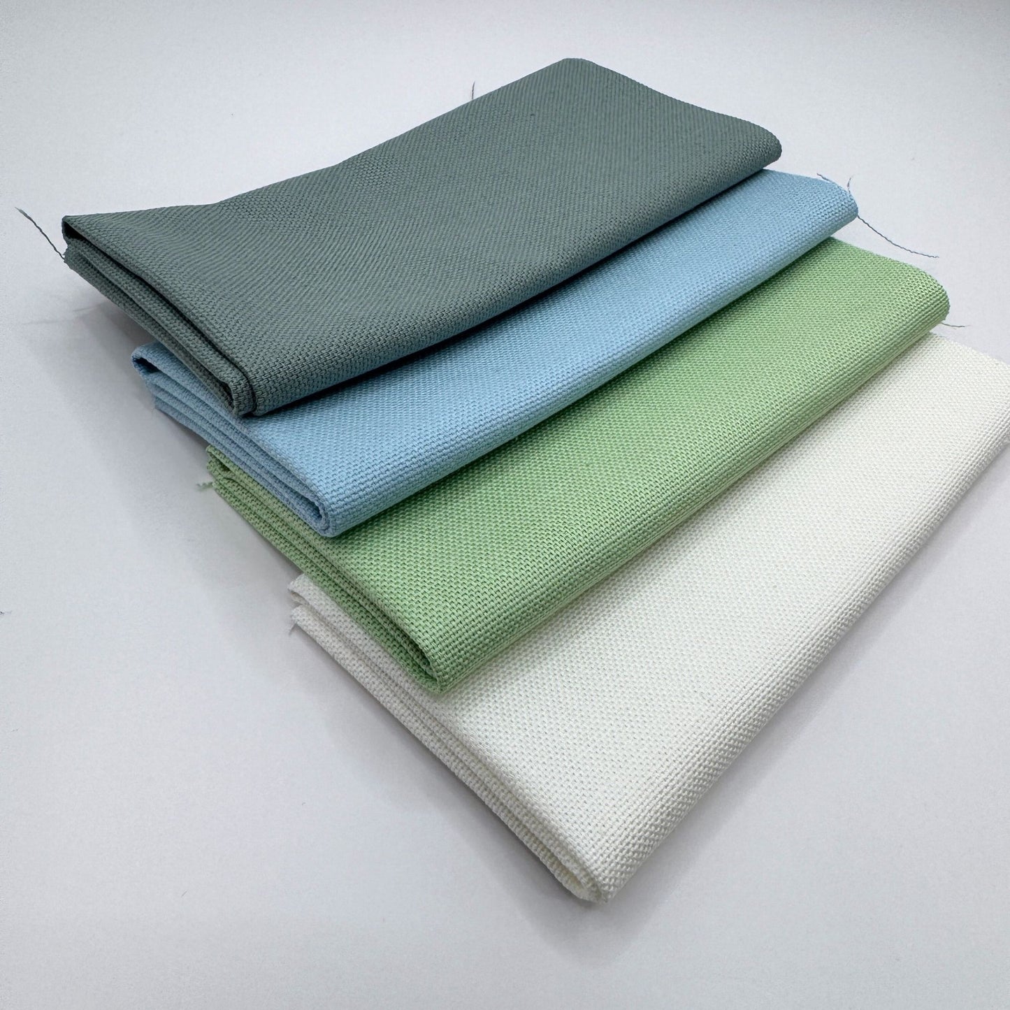 Stoff zum Sticken, Stoffpaket "Mint/Eukalyptus/Blau"