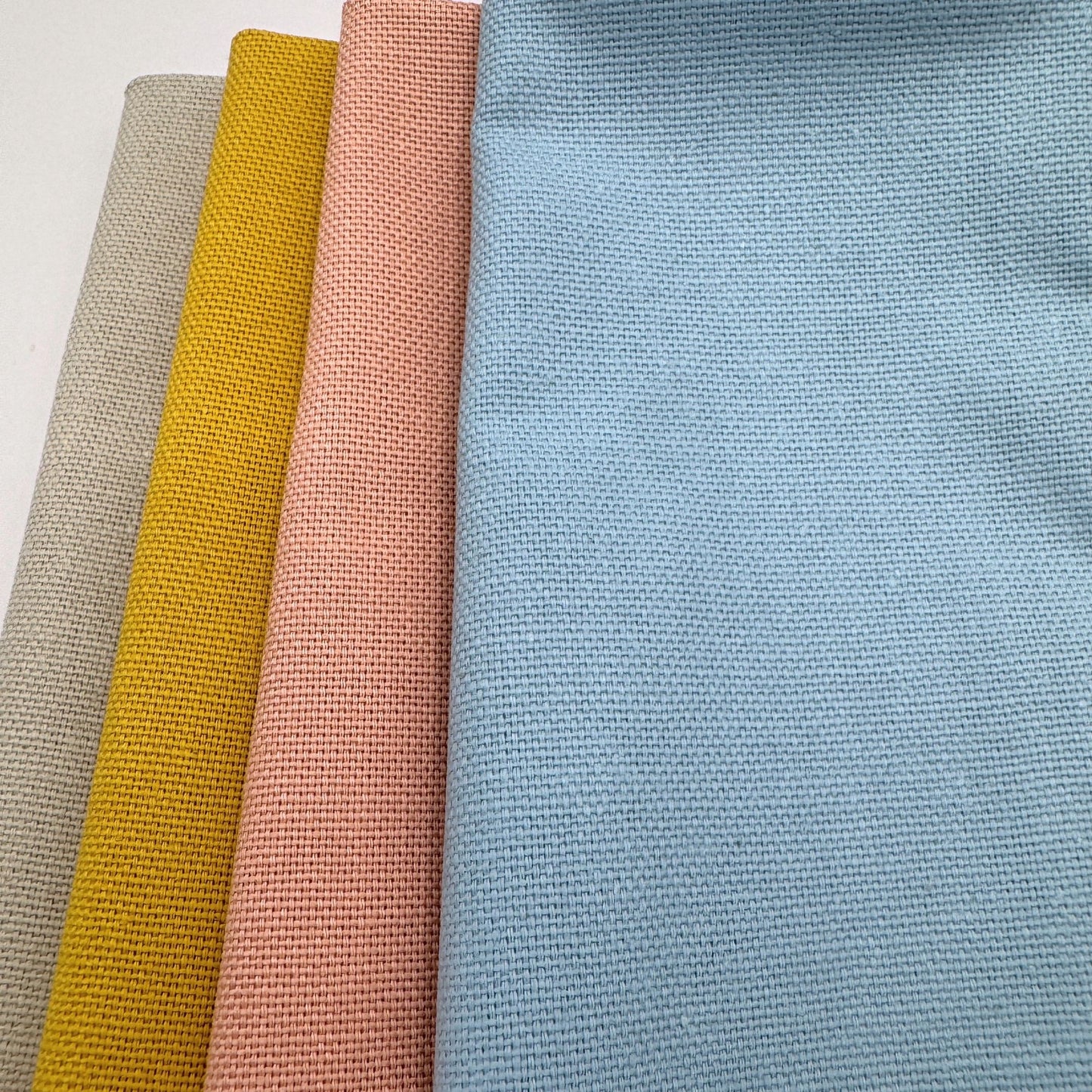 Stoff zum Sticken, Stoffpaket "Hellblau/Beige/Pfirsich"