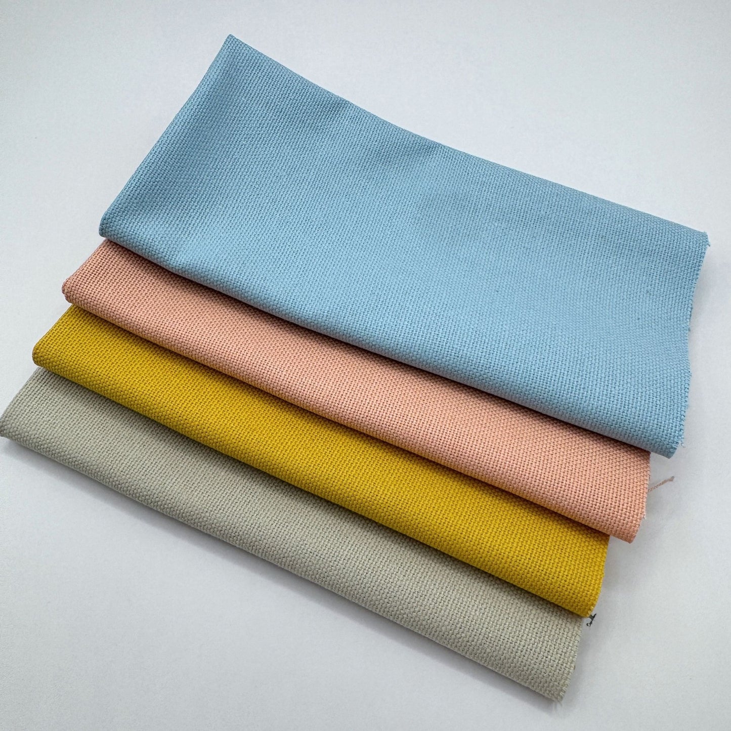 Stoff zum Sticken, Stoffpaket "Hellblau/Beige/Pfirsich"