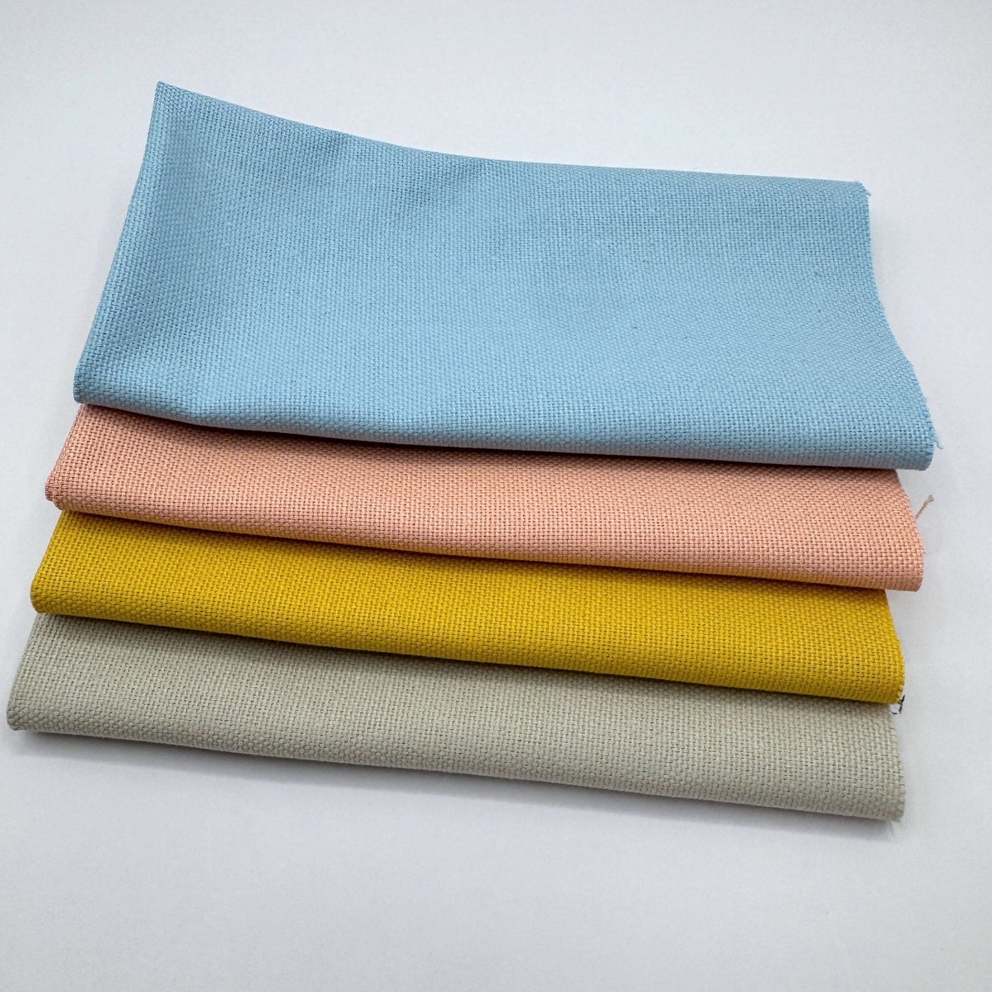 Stoff zum Sticken, Stoffpaket "Hellblau/Beige/Pfirsich"
