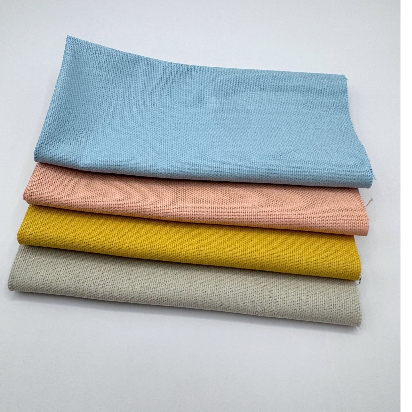 Stoff zum Sticken, Stoffpaket "Hellblau/Beige/Pfirsich"