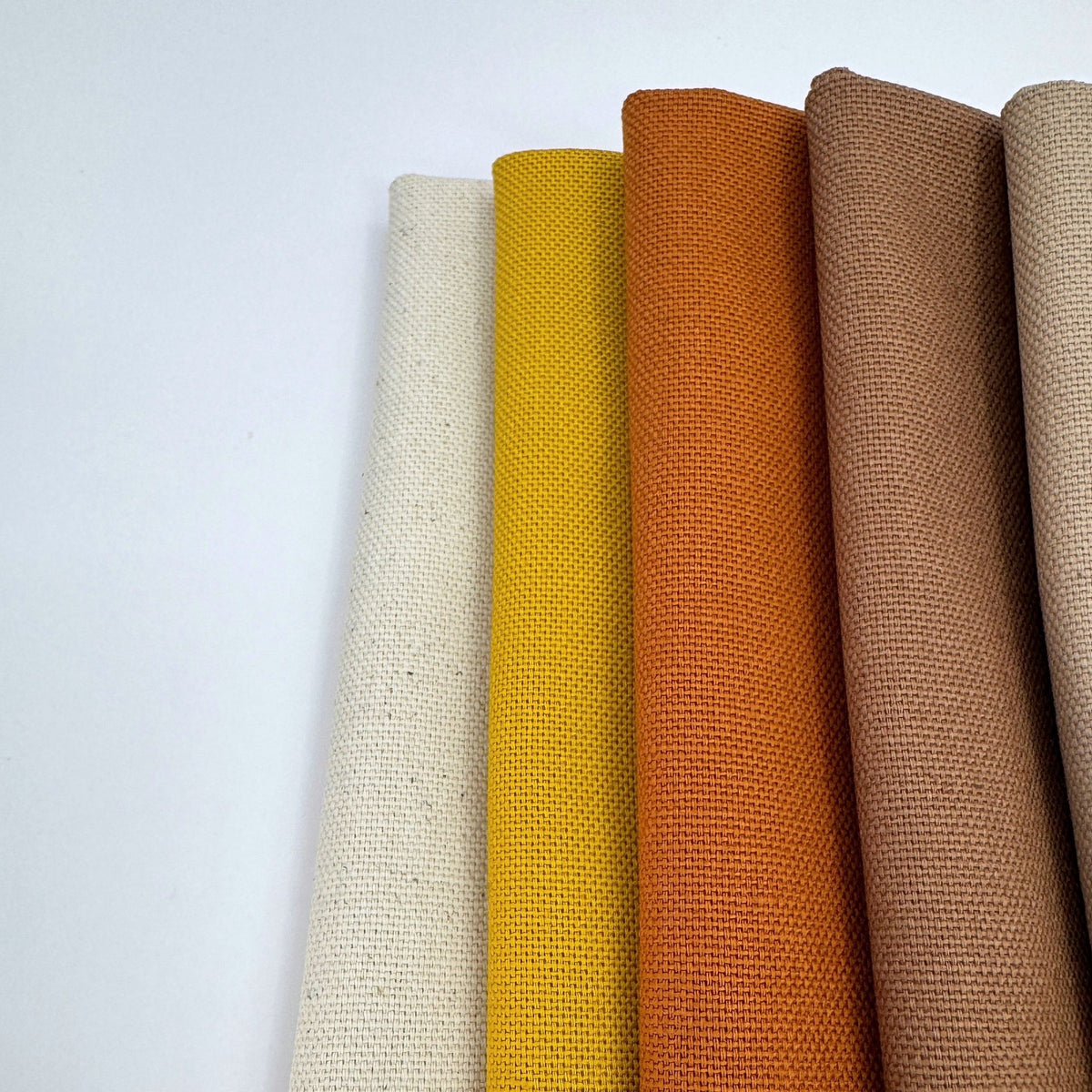 Stoff zum Sticken, Stoffpaket "Natur/Kürbis/Taupe"