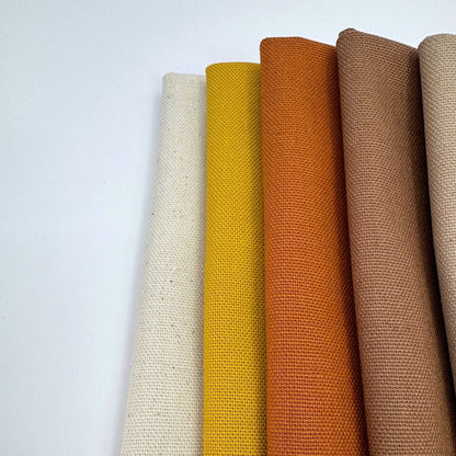 Stoff zum Sticken, Stoffpaket "Natur/Kürbis/Taupe"