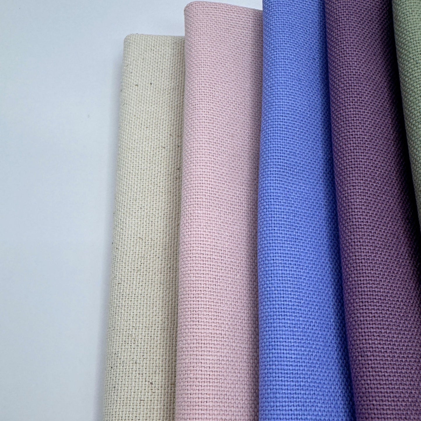 Stoff zum Sticken, Stoffpaket "Grüngrau/Lavendel/Rosa"