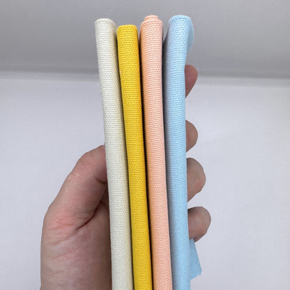 Stoff zum Sticken, Stoffpaket "Hellblau/Beige/Pfirsich"