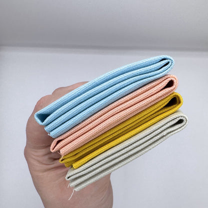Stoff zum Sticken, Stoffpaket "Hellblau/Beige/Pfirsich"