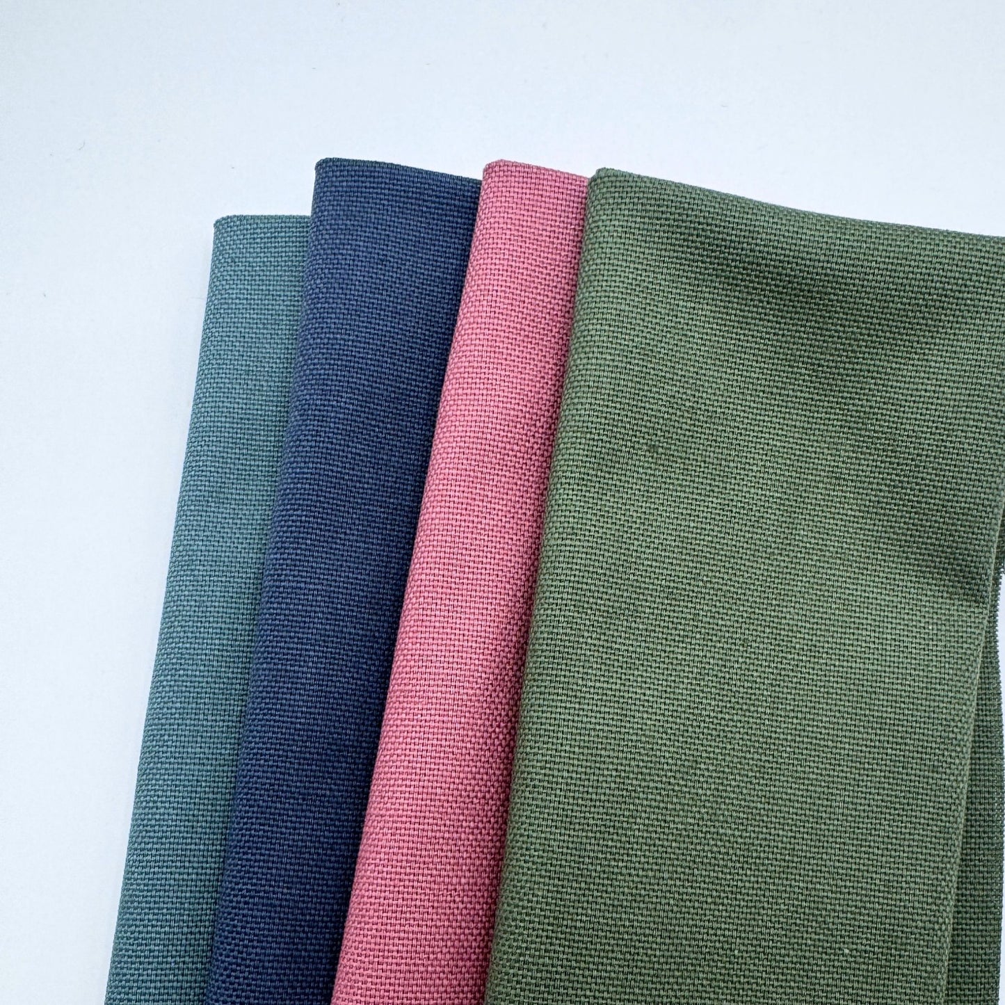 Stoff zum Sticken, Stoffpaket "Moosgrün/Rosenholz/Schieferblau"