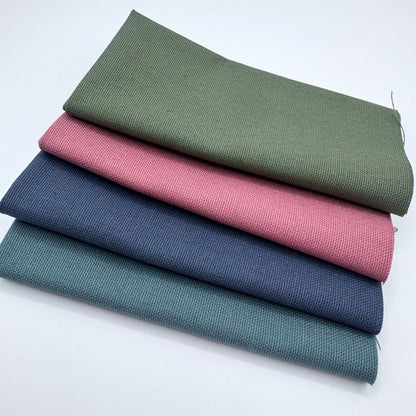 Stoff zum Sticken, Stoffpaket "Moosgrün/Rosenholz/Schieferblau"