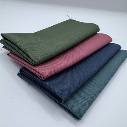 Stoff zum Sticken, Stoffpaket "Moosgrün/Rosenholz/Schieferblau"