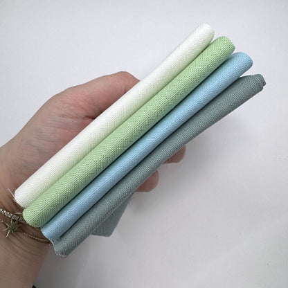 Stoff zum Sticken, Stoffpaket "Mint/Eukalyptus/Blau"