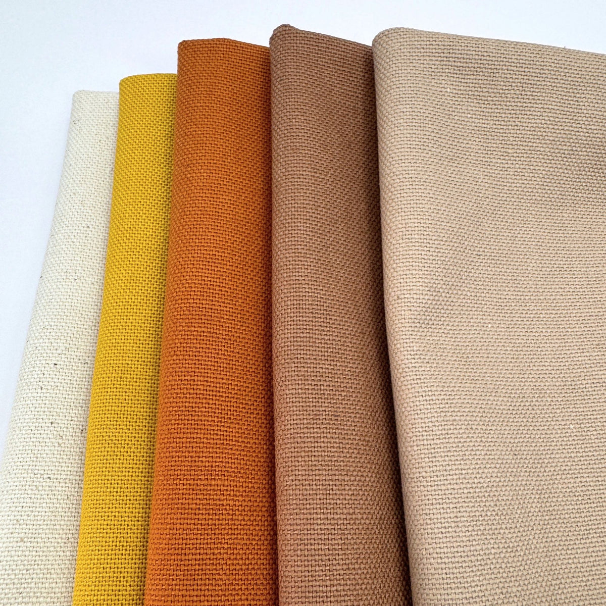 Stoff zum Sticken, Stoffpaket "Natur/Kürbis/Taupe"