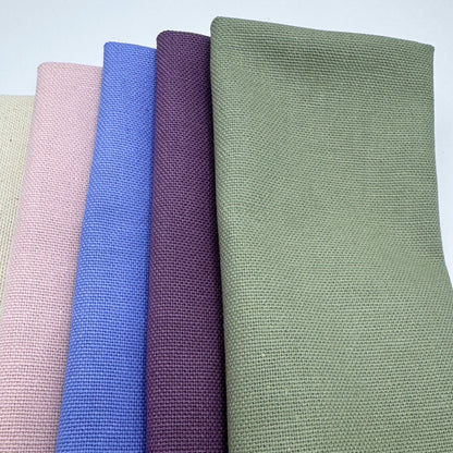 Stoff zum Sticken, Stoffpaket "Grüngrau/Lavendel/Rosa"