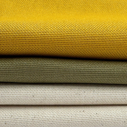 Stoff zum Sticken, Stoffpaket "Olive/Senf/Natur"
