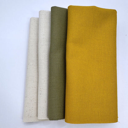 Stoff zum Sticken, Stoffpaket "Olive/Senf/Natur"