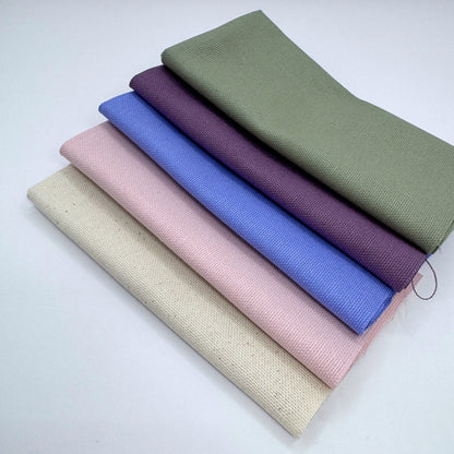 Stoff zum Sticken, Stoffpaket "Grüngrau/Lavendel/Rosa"