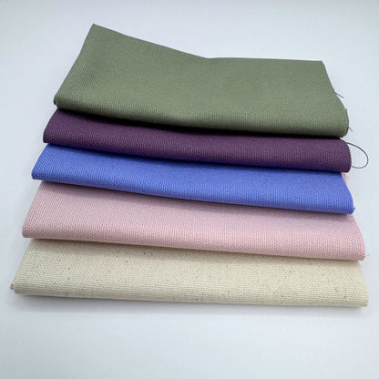 Stoff zum Sticken, Stoffpaket "Grüngrau/Lavendel/Rosa"